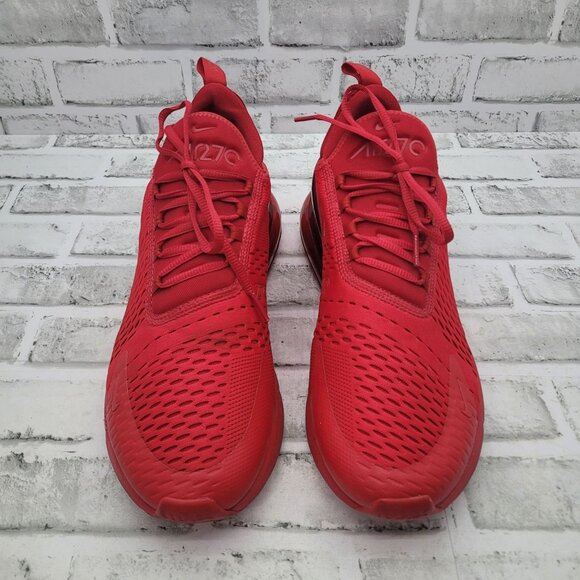 Nike Air Max 270 GS Triple Red University Running Shoes Men's size 13 - Picture 5 of 10